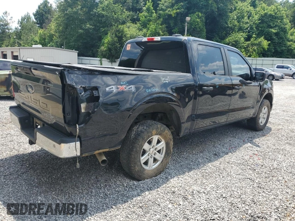 2022 Ford F-150 XL with VIN 1FTFW1E51NFA04887, listed as a Copart auction lot 55734705 with 123,590 mi miles and Salvage title. Bid and sale history available at DreamBid. Image 3.