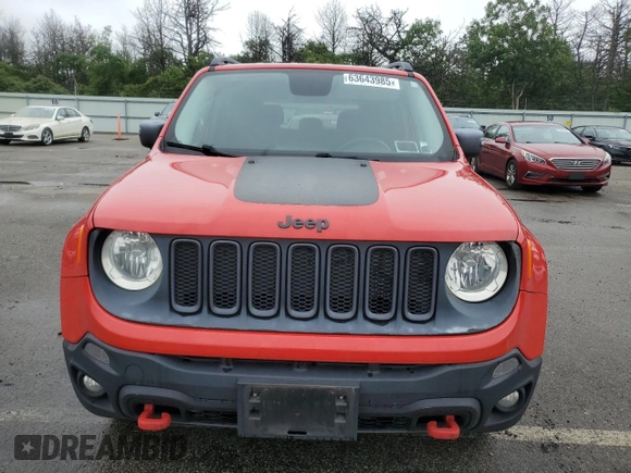 2015 Jeep Renegade Trailhawk with VIN ZACCJBCT0FPB69827, listed as a Copart auction lot 63643985 with 94,841 mi miles and Clean title. Bid and sale history available at DreamBid. Image 5.