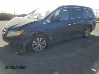 2014 Honda Odyssey EX-L with VIN 5FNRL5H64EB114757, listed as a Copart auction lot 48129915 with 136,822 mi miles and Salvage Title. Bid and sale history available at DreamBid. Image 1.