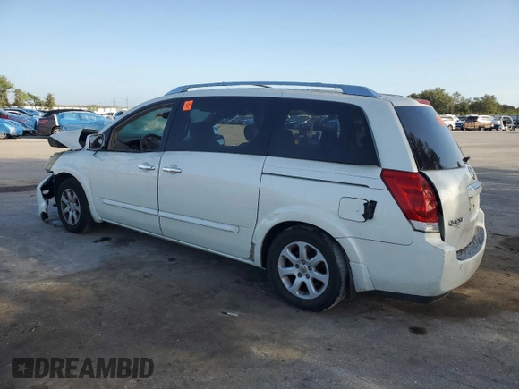 2007 Nissan Quest S with VIN 5N1BV28U47N122415, listed as a Copart auction lot 80193794 with 126,334 mi miles and Salvage Title. Bid and sale history available at carsss.com. Image 2.