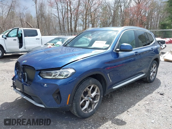 2022 BMW X3 xDrive30i with VIN 5UX53DP04N9M16967, listed as a IAAI auction lot 42022516 with 44,827 mi miles and . Bid and sale history available at DreamBid. Image 2.