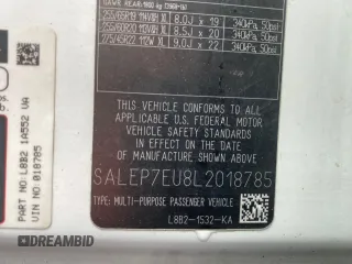 2020 Land Rover Defender SE z VIN SALEP7EU8L2018785, wystawiony jako Copart lot #64399995 z przebiegiem 99 999 mil mil oraz Czysty tytuł • Clean title. Historia ofert i sprzedaży dostępna na DreamBid. Obrazek 10.