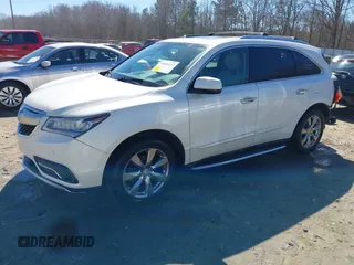 2014 Acura MDX Advance with VIN 5FRYD4H84EB001636, listed as a IAAI auction lot 41644117 with 124,460 mi miles and . Bid and sale history available at carsss.com. Image 2.