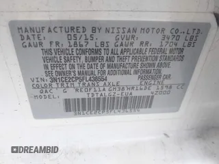 2015 Nissan Note S Plus with VIN 3N1CE2CP5FL436554, listed as a IAAI auction lot 42644846 with 108,427 mi miles and . Bid and sale history available at DreamBid. Image 9.