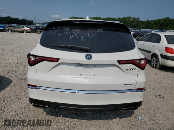 2023 Acura MDX w/Technology Package with VIN 5J8YE1H45PL034138, listed as a Copart auction lot 59973163 with 2,585 mi miles. Bid and sale history available at carsss.com. Image 6.