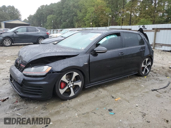 2017 Volkswagen Golf GTI S with VIN 3VW447AUXHM016583, listed as a Copart auction lot 71047254 with 0 mi miles and Salvage Title. Bid and sale history available at carsss.com. Image 1.