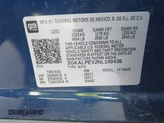 2022 GMC Terrain SLT with VIN 3GKALPEV2NL149436, listed as a IAAI auction lot 41613750 with 39,814 mi miles. Bid and sale history available at carsss.com. Image 9.