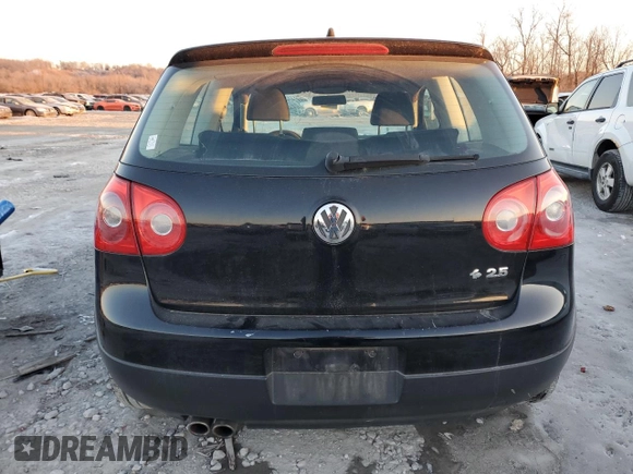 2009 Volkswagen Rabbit S with VIN WVWAB71K29W021336, listed as a Copart auction lot 41839595 with Not provided miles and Salvage title. Bid and sale history available at DreamBid. Image 6.
