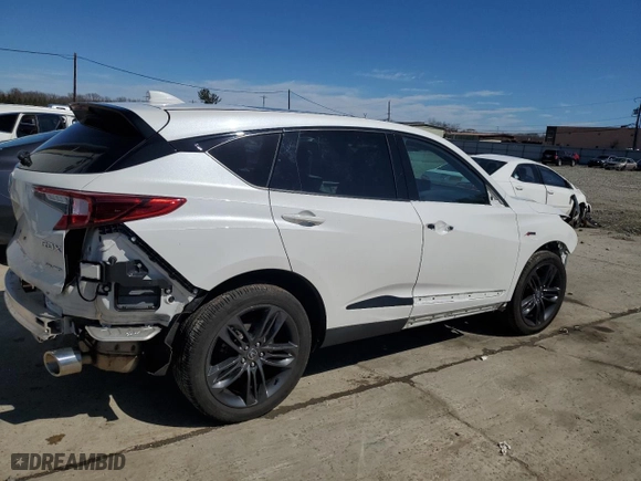 2023 Acura RDX w/A-Spec Package with VIN 5J8TC2H63PL000643, listed as a Copart auction lot 49445675 with 45,613 mi miles and Salvage Title. Bid and sale history available at carsss.com. Image 3.
