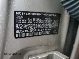 2013 BMW X3 xDrive28i with VIN 5UXWX9C58D0D06257, listed as a Copart auction lot 78524724 with 125,164 mi miles and Salvage Title. Bid and sale history available at carsss.com. Image 13.