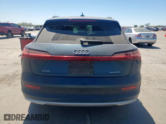 2021 Audi e-tron Premium Plus with VIN WA1LAAGE5MB030598, listed as a Copart auction lot 50411695 with 31,819 mi miles and Salvage title. Bid and sale history available at DreamBid. Image 6.