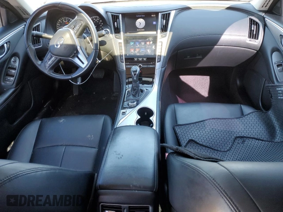 2019 Infiniti Q50 Luxe with VIN JN1EV7AR4KM591722, listed as a Copart auction lot 46364075 with 78,760 mi miles and Salvage Title. Bid and sale history available at carsss.com. Image 8.