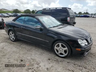 2005 Mercedes-Benz CLK 500 with VIN WDBTK75G45T035778, listed as a Copart auction lot 51510295 with 44,100 mi miles and Salvage title. Bid and sale history available at DreamBid. Image 4.