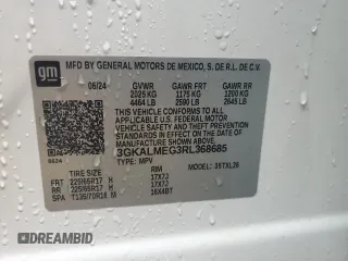 2024 GMC Terrain SLE z VIN 3GKALMEG3RL368685, wystawiony jako Copart lot #56698575 z przebiegiem Nie podano mil oraz Szkoda całkowita • Salvage title. Historia ofert i sprzedaży dostępna na DreamBid. Obrazek 13.