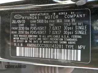 2011 Hyundai Veracruz GLS z VIN KM8NUDCC3BU143281, wystawiony jako Copart lot #50250975 z przebiegiem 189 112 mil mil oraz Szkoda całkowita • Salvage title. Historia ofert i sprzedaży dostępna na DreamBid. Obrazek 15.