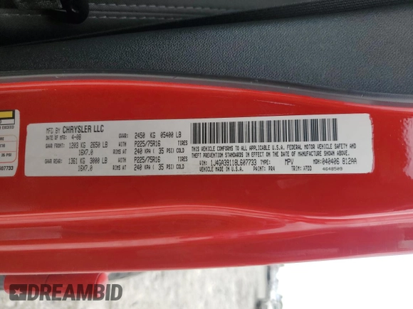 2008 Jeep Wrangler Unlimited X with VIN 1J4GA39118L607733, listed as a Copart auction lot 54506485 with 114,975 mi miles and Salvage Title. Bid and sale history available at DreamBid. Image 14.