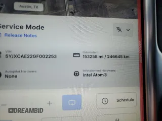 2016 Tesla Model X 70D with VIN 5YJXCAE22GF002253, listed as a Copart auction lot 50700425 with 153,258 mi miles and Salvage Title. Bid and sale history available at carsss.com. Image 9.