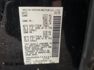2020 Nissan Frontier SV z VIN 1N6ED0EB0LN723114, wystawiony jako Copart lot #50229445 z przebiegiem 77 896 mil mil oraz Szkoda całkowita • Salvage title. Historia ofert i sprzedaży dostępna na DreamBid. Obrazek 12.