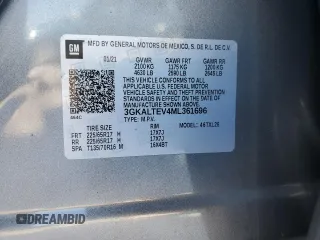 2021 GMC Terrain SLE with VIN 3GKALTEV4ML361696, listed as a Copart auction lot 46152475 with 15,452 mi miles and Salvage Title. Bid and sale history available at carsss.com. Image 14.