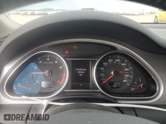2012 Audi Q7 Premium Plus with VIN WA1LGAFE7CD007696, listed as a Copart auction lot 46757885 with 96,574 mi miles and Salvage title. Bid and sale history available at DreamBid. Image 9.