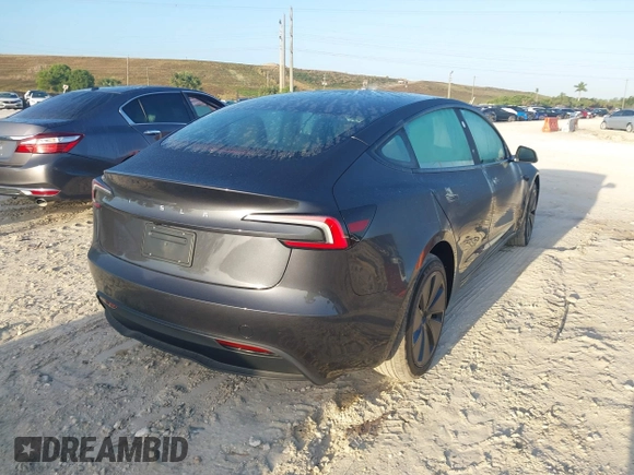 2025 Tesla Model 3 Long Range with VIN 5YJ3E1EAXSF974949, listed as a IAAI auction lot 41934237 with 260 mi miles and . Bid and sale history available at carsss.com. Image 4.