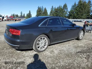 2013 Audi A8 4.0L with VIN WAUR2AFD4DN010442, listed as a Copart auction lot 47220315 with 154,058 mi miles and Clean title. Bid and sale history available at DreamBid. Image 3.