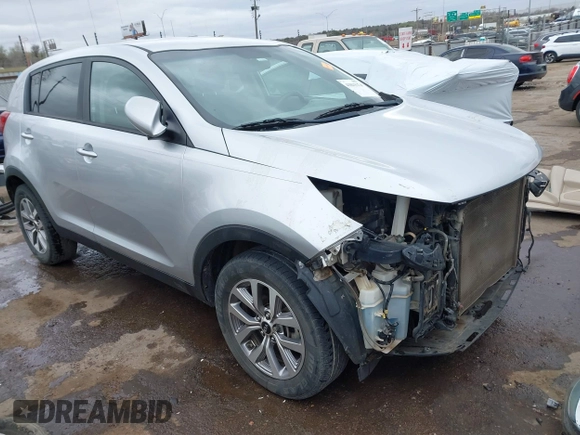 2015 Kia Sportage LX with VIN KNDPB3ACXF7727178, listed as a IAAI auction lot 41833374 with 189,297 mi miles and . Bid and sale history available at carsss.com. Image 1.