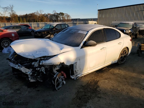 2021 Alfa Romeo Giulia Ti Sport with VIN ZARFAMBN1M7648974, listed as a Copart auction lot 84299034 with 0 mi miles and Salvage Title. Bid and sale history available at carsss.com. Image 1.