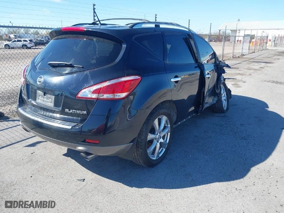 2012 Nissan Murano LE with VIN JN8AZ1MU9CW106465, listed as a IAAI auction lot 41758439 with 136,480 mi miles. Bid and sale history available at carsss.com. Image 4.