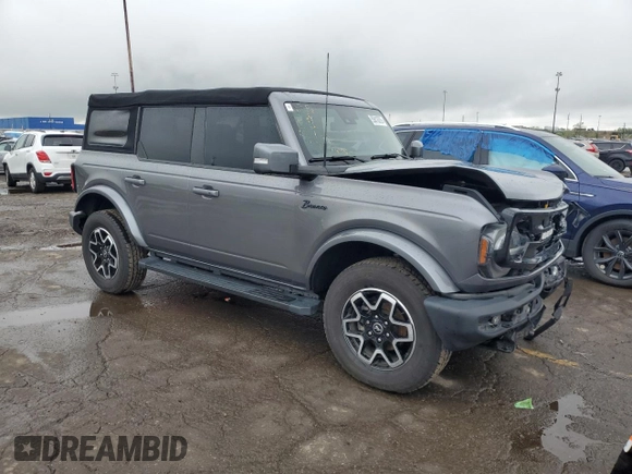2022 Ford Bronco with VIN 1FMDE5DH3NLA98846, listed as a Copart auction lot 55818355 with 32,120 mi miles and Salvage title. Bid and sale history available at DreamBid. Image 4.