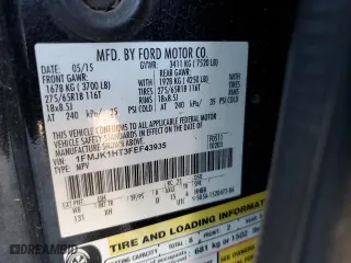 2015 Ford Expedition EL XLT with VIN 1FMJK1HT3FEF43935, listed as a Copart auction lot 41966785 with 254,852 mi miles and Salvage Title. Bid and sale history available at carsss.com. Image 13.