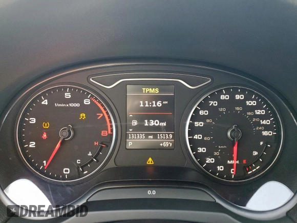 2015 Audi A3 Premium Plus with VIN WAUCCGFF2F1006648, listed as a Copart auction lot 51765155 with 131,335 mi miles and Clean title. Bid and sale history available at DreamBid. Image 9.