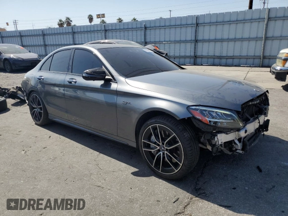 2021 Mercedes-Benz C 43 AMG with VIN W1KWF6EBXMR617497, listed as a Copart auction lot 61688875 with 63,405 mi miles and Salvage title. Bid and sale history available at DreamBid. Image 4.
