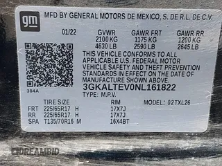 2022 GMC Terrain SLE with VIN 3GKALTEV0NL161822, listed as a IAAI auction lot 42575218 with 264,456 mi miles and . Bid and sale history available at DreamBid. Image 9.