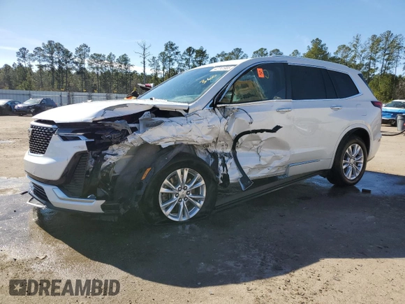 2021 Cadillac XT6 Luxury with VIN 1GYKPAR46MZ172366, listed as a Copart auction lot 42741985 with 33,800 mi miles and Salvage title. Bid and sale history available at DreamBid. Image 1.