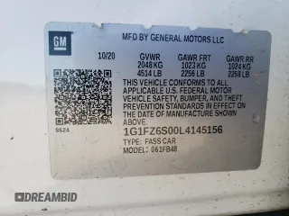 2020 Chevrolet Bolt EV Premier with VIN 1G1FZ6S00L4145156, listed as a Copart auction lot 59039905 with 48,756 mi miles and Salvage title. Bid and sale history available at DreamBid. Image 13.