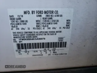 2019 Ford Explorer with VIN 1FM5K8B84KGA96979, listed as a Copart auction lot 49215555 with 139,017 mi miles and Salvage title. Bid and sale history available at DreamBid. Image 14.