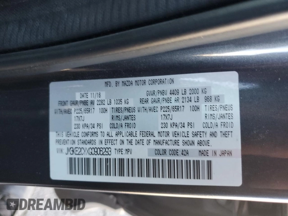 2016 Mazda CX-5 Touring with VIN JM3KE2CYXG0906293, listed as a Copart auction lot 46484185 with 89,544 mi miles and Salvage Title. Bid and sale history available at carsss.com. Image 13.