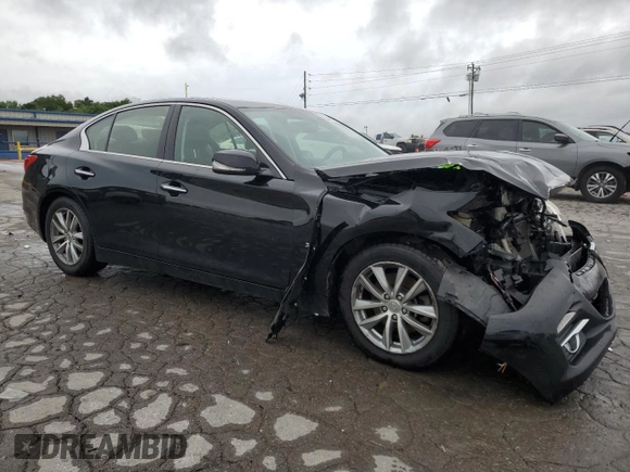 2015 Infiniti Q50 Premium with VIN JN1BV7AP9FM339066, listed as a Copart auction lot 61464355 with 168,471 mi miles and Salvage title. Bid and sale history available at DreamBid. Image 4.