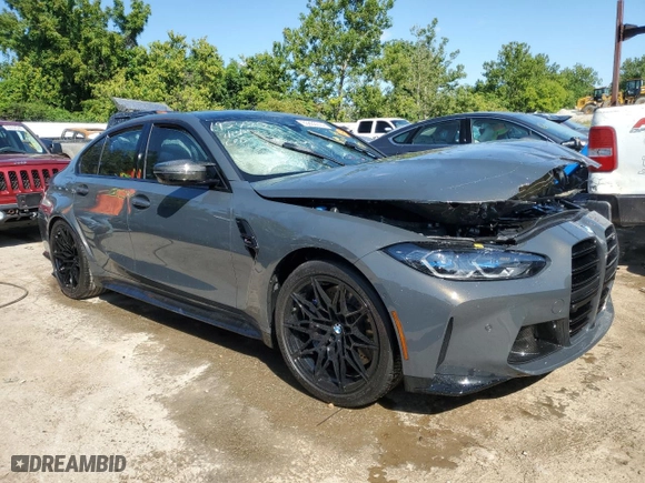 2022 BMW M3 Competition xDrive with VIN WBS43AY04NFL75227, listed as a Copart auction lot 63833574 with 0 mi miles and Non Repairable. Bid and sale history available at carsss.com. Image 4.