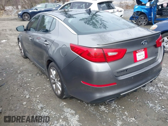 2014 Kia Optima SXL Turbo with VIN 5XXGR4A68EG272347, listed as a IAAI auction lot 41847119 with 131,197 mi miles and . Bid and sale history available at DreamBid. Image 3.