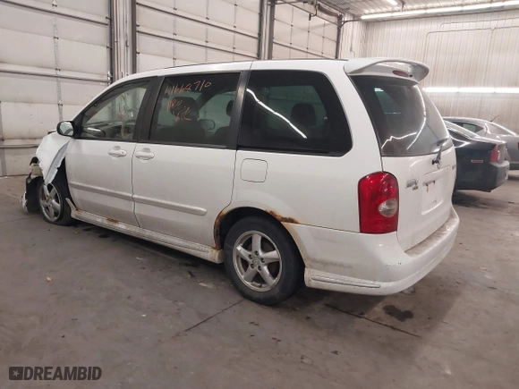 2003 Mazda MPV LX with VIN JM3LW28A930363655, listed as a IAAI auction lot 41668710 with 0 mi miles. Bid and sale history available at carsss.com. Image 3.
