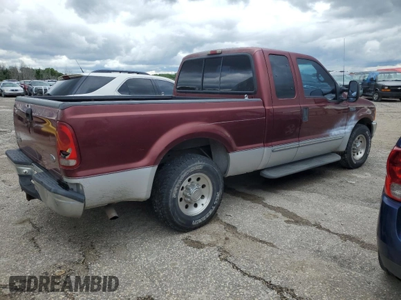 2000 Ford F-250 XL with VIN 1FTNX20S7YED38282, listed as a Copart auction lot 58748425 with 211,080 mi miles and Salvage title. Bid and sale history available at DreamBid. Image 3.