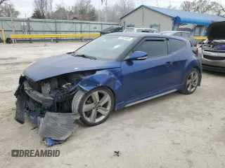 2015 Hyundai Veloster Turbo with VIN KMHTC6AE7FU242010, listed as a Copart auction lot 49506985 with 117,867 mi miles and Salvage Title. Bid and sale history available at carsss.com. Image 1.