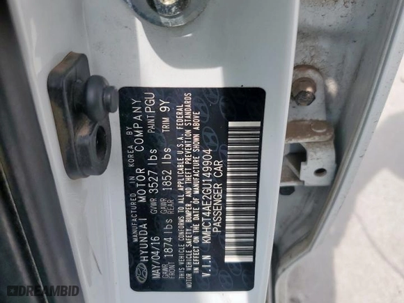 2016 Hyundai Accent SE with VIN KMHCT4AE2GU149904, listed as a Copart auction lot 51592545 with 99,637 mi miles and Salvage Title. Bid and sale history available at carsss.com. Image 12.