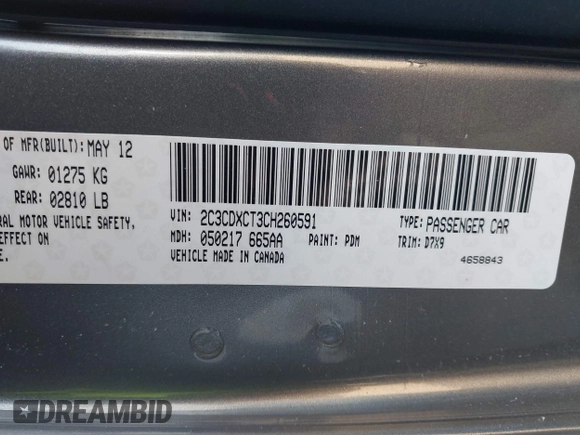 2012 Dodge Charger RT Plus with VIN 2C3CDXCT3CH260591, listed as a IAAI auction lot 40766578 with 171,111 mi miles and . Bid and sale history available at DreamBid. Image 9.