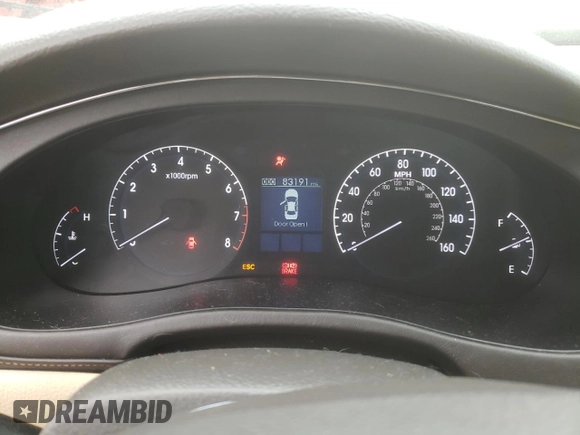 2009 Hyundai Genesis with VIN KMHGC46E29U039092, listed as a Copart auction lot 51525935 with 83,191 mi miles and Salvage Title. Bid and sale history available at DreamBid. Image 9.