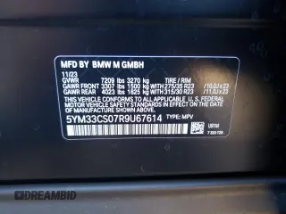 2024 BMW XM Label Red z VIN 5YM33CS07R9U67614, wystawiony jako Copart lot #75152264 z przebiegiem 7179 mil mil oraz Szkody całkowita. Historia ofert i sprzedaży dostępna na DreamBid. Obrazek 13.