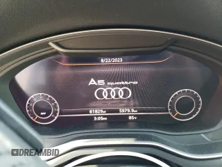 2018 Audi A5 Sportback Premium Plus with VIN WAUBNCF57JA026635, listed as a Copart auction lot 65127943 with 61,829 mi miles. Bid and sale history available at carsss.com. Image 9.
