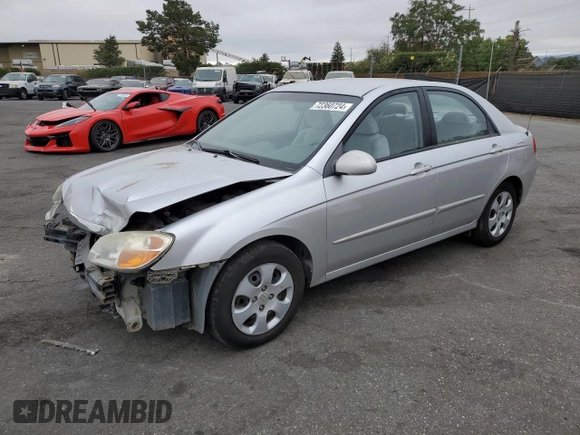 2008 Kia Spectra EX with VIN KNAFE122885584403, listed as a Copart auction lot 72360724 with 223,250 mi miles and Salvage Title. Bid and sale history available at carsss.com. Image 1.